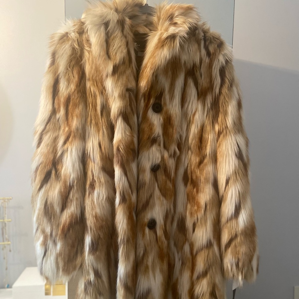 7 For All Mankind Faux Fur Coat Size M